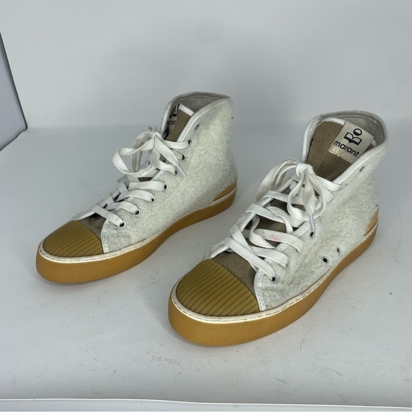 ISABEL MARANT Benkeen Shearling High Top Logo Sneaker - Picture 8 of 11